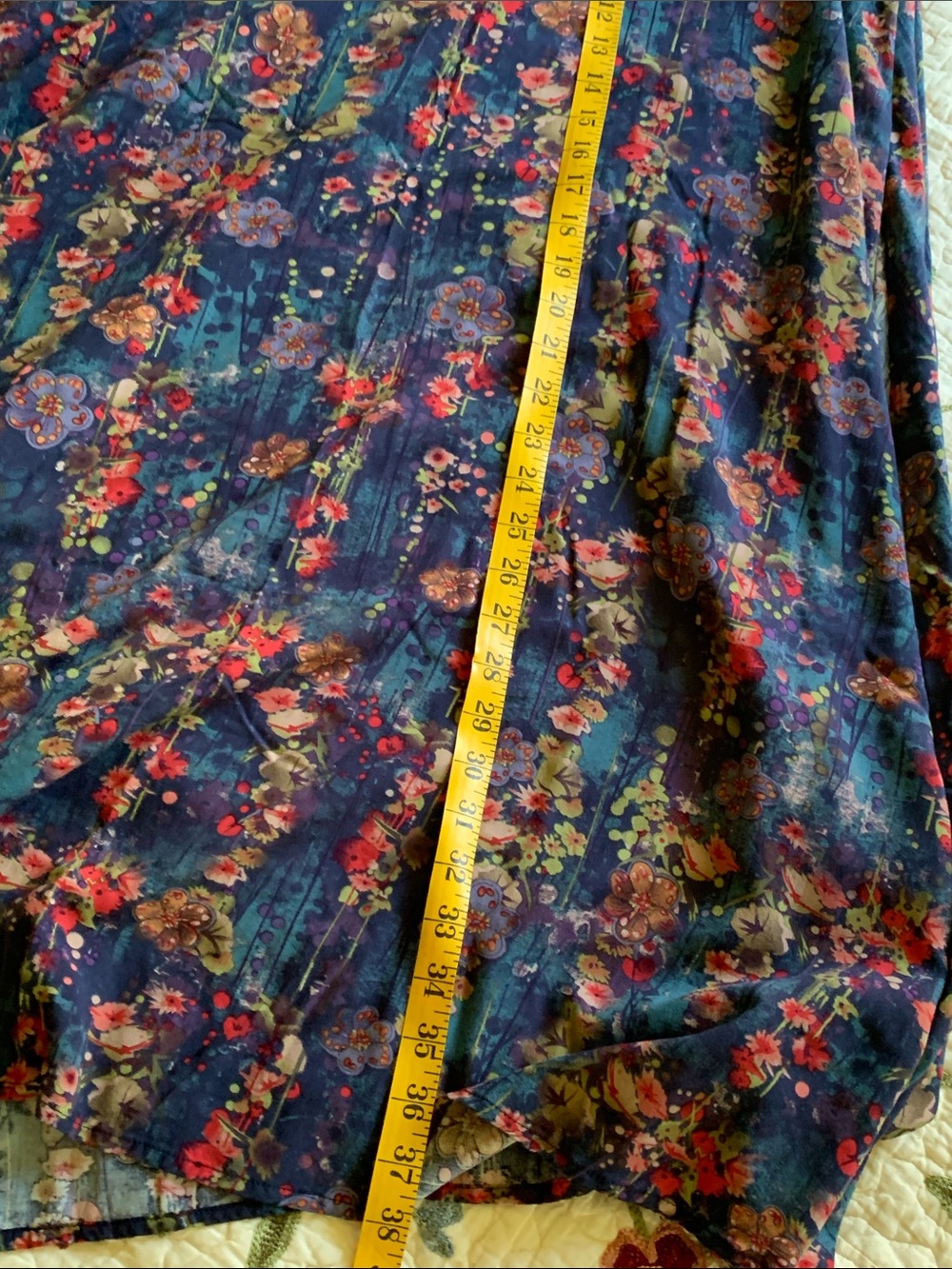 Natural Life Floral Navy multicolored Prairie Maxi Skirt with Side Slit - Picture 8 of 10